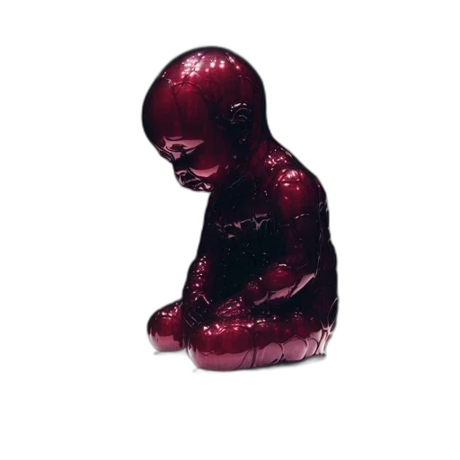 jewelry, bottle, creature, crown, 3d render, vaporwave, red, life-sized transparent PNG cut-out