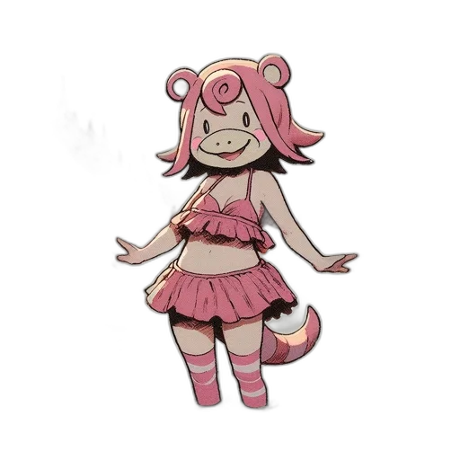 creature, staff, animal, dress, concept art, pixel art, anime, cartoon transparent PNG cut-out