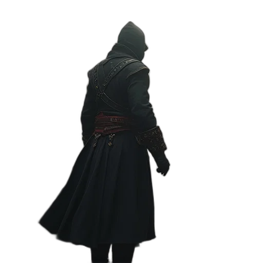 jacket, staff, sword, weapon, concept art, 3d render, fantasy art, pixel art transparent PNG cut-out