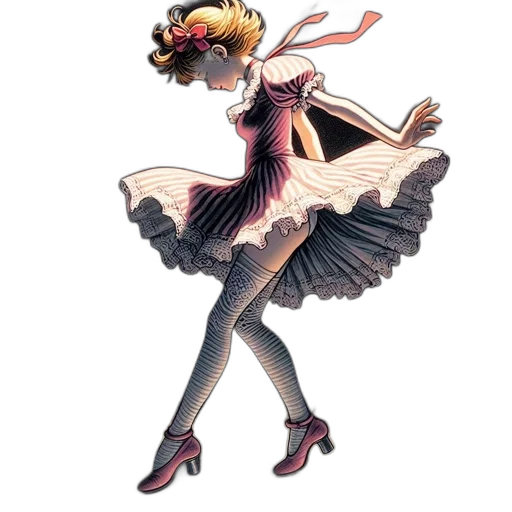 dress, staff, concept art, pixel art, anime, fantasy art, monochrome, dark transparent PNG cut-out