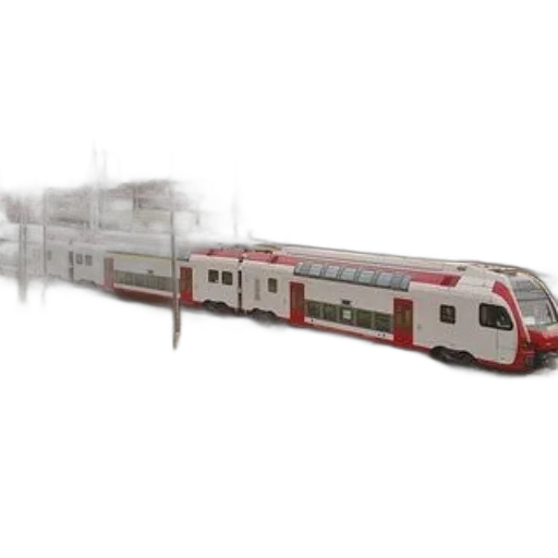 3d render, concept art, photorealistic, fog, modern, train, red, accents transparent PNG cut-out