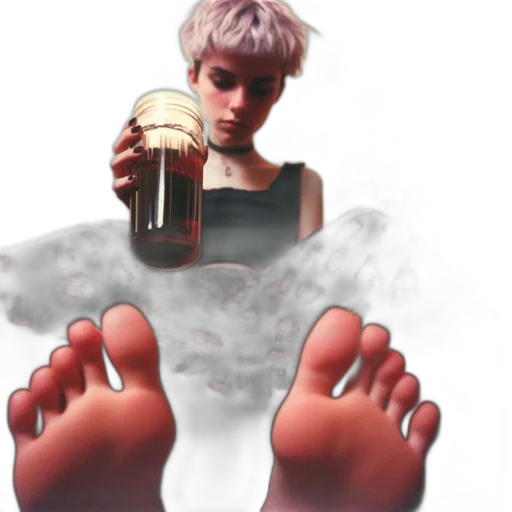 shoes, bottle, creature, food, photorealistic, concept art, vaporwave, watercolor transparent PNG cut-out