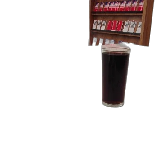 bottle, furniture, food, staff, photorealistic, 3d render, pixel art, dark transparent PNG cut-out