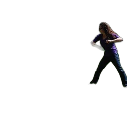 shoes, hair, creature, pixel art, 3d render, woman, purple, shirt transparent PNG cut-out
