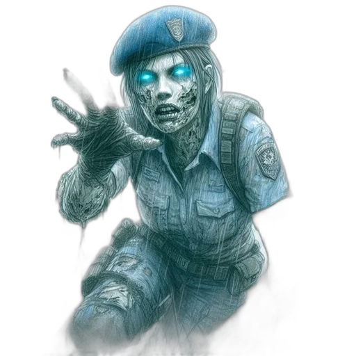 face, robot, concept art, comic book art, fantasy art, cyberpunk, blue, haunting transparent PNG cut-out