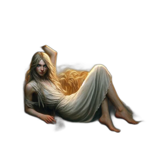dress, hair, jewelry, creature, fantasy art, concept art, photorealistic, pixel art transparent PNG cut-out