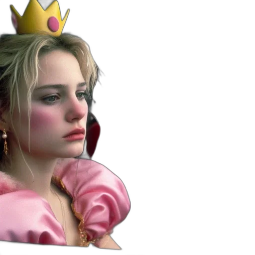 crown, photorealistic, 3d render, concept art, vaporwave, young, woman, pink transparent PNG cut-out
