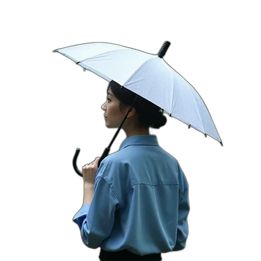 umbrella, staff, hat, jacket, photorealistic, 3d render, vaporwave, oil painting transparent PNG cut-out