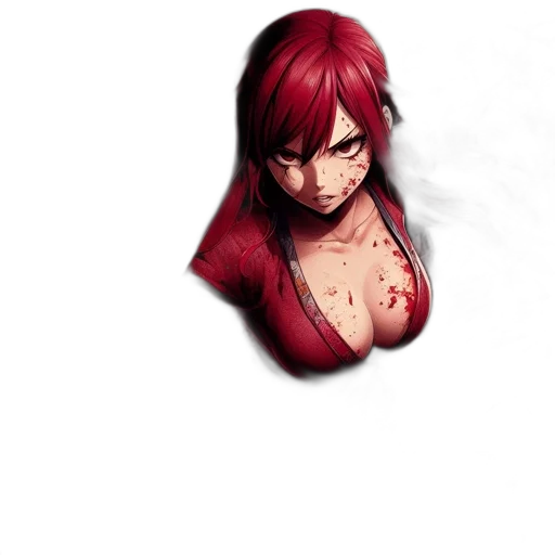 face, mask, weapon, pixel art, comic book art, 3d render, anime, red transparent PNG cut-out
