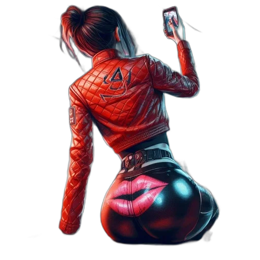 jacket, comic book art, cyberpunk, concept art, fantasy art, red, futuristic, setting transparent PNG cut-out