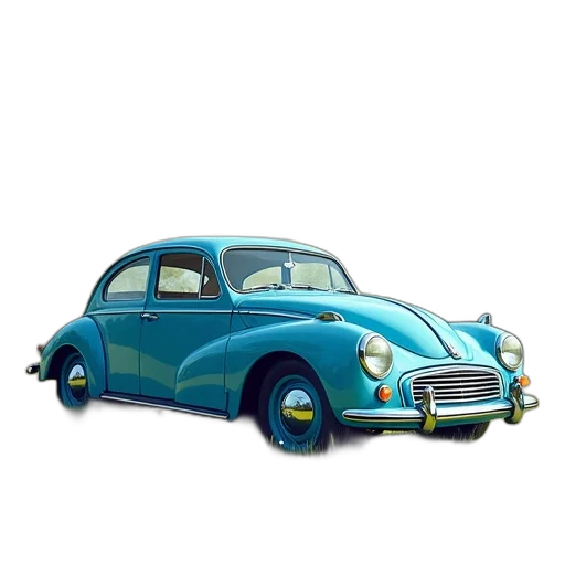car, 3d render, concept art, photorealistic, cartoon, blue, parked, grass transparent PNG cut-out