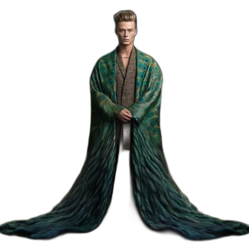 jacket, staff, umbrella, concept art, fantasy art, 3d render, photorealistic, green transparent PNG cut-out