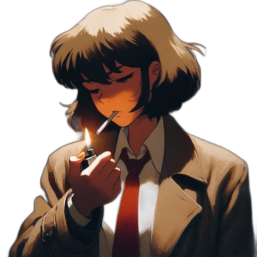 jacket, face, staff, mask, pixel art, anime, vaporwave, concept art transparent PNG cut-out