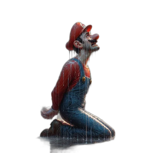 creature, animal, hat, mask, concept art, 3d render, pixel art, watercolor transparent PNG cut-out