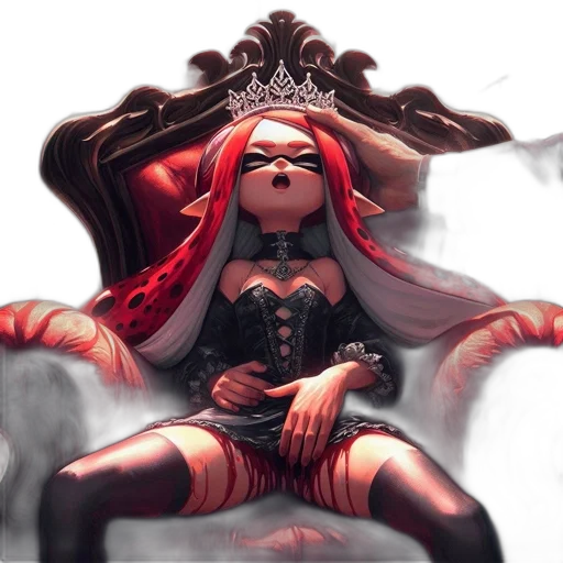 mask, crown, comic book art, concept art, fantasy art, anime, red, animated transparent PNG cut-out
