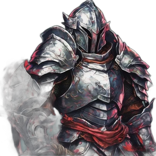 mask, sword, dragon, weapon, fantasy art, concept art, watercolor, comic book art transparent PNG cut-out