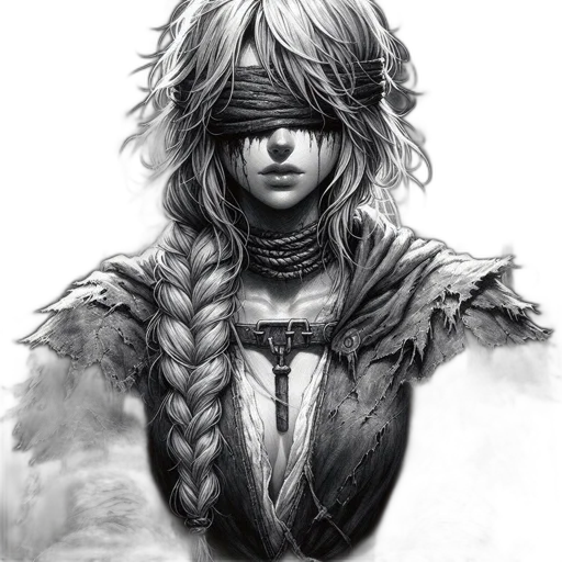 face, hair, mask, dress, fantasy art, comic book art, concept art, photorealistic transparent PNG cut-out