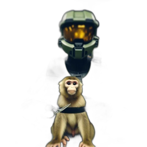 animal, robot, mask, staff, concept art, pixel art, 3d render, fantasy art transparent PNG cut-out