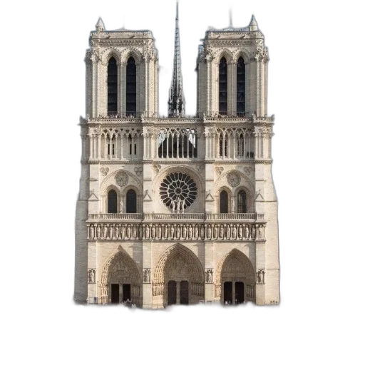 building, crown, photorealistic, 3d render, concept art, notre, dame, cathedral transparent PNG cut-out