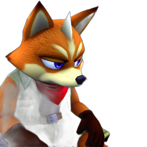 staff, 3d render, concept art, pixel art, animated, fox, character, dimly transparent PNG cut-out