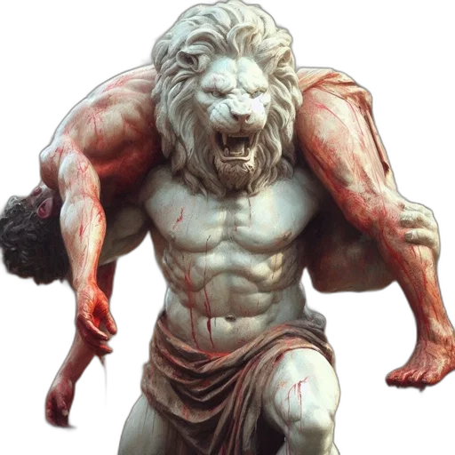 creature, animal, concept art, fantasy art, photorealistic, 3d render, lion, wet transparent PNG cut-out