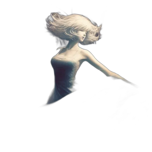 dress, hair, creature, crown, concept art, fantasy art, watercolor, 3d render transparent PNG cut-out