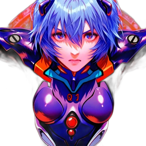 robot, face, weapon, crown, anime, pixel art, cyberpunk, concept art transparent PNG cut-out