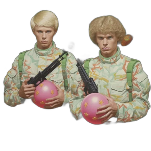 weapon, vaporwave, concept art, 3d render, outer space, pastel, two, young transparent PNG cut-out
