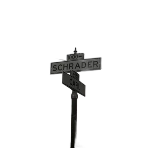 3d render, street, sign, intersection, schrader, carl, house, background transparent PNG cut-out
