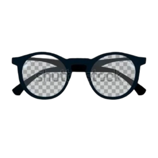 3d render, cartoon, monochrome, pair, black-framed, glasses, clear, lenses transparent PNG cut-out