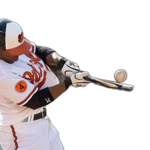 weapon, staff, baseball, player, orioles, uniform, swings, pitch transparent PNG cut-out