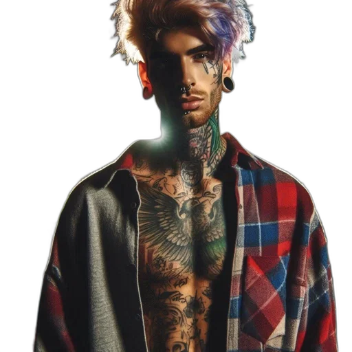 jacket, animal, face, creature, photorealistic, cyberpunk, concept art, cartoon transparent PNG cut-out