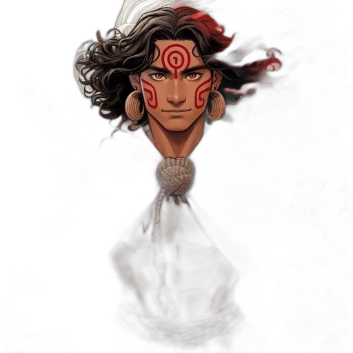mask, face, crown, staff, concept art, fantasy art, comic book art, pixel art transparent PNG cut-out