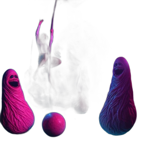 hair, mask, creature, dress, concept art, 3d render, photorealistic, vaporwave transparent PNG cut-out