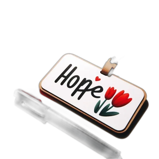 jewelry, staff, image, shows, rectangular, tag, hope, written transparent PNG cut-out