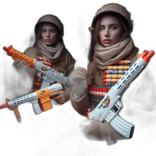 weapon, jacket, concept art, pixel art, fantasy art, 3d render, two, women transparent PNG cut-out