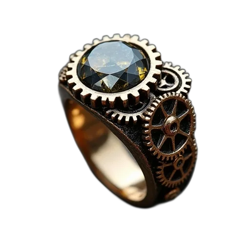 jewelry, crown, 3d render, dark, blue, image, steampunk, ring transparent PNG cut-out