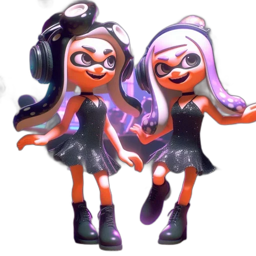 dress, mask, weapon, concept art, 3d render, vaporwave, cartoon, monochrome transparent PNG cut-out