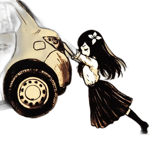 car, mask, weapon, dress, anime, concept art, cartoon, comic book art transparent PNG cut-out