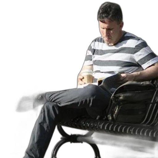furniture, staff, 3d render, photorealistic, concept art, man, striped, shirt transparent PNG cut-out