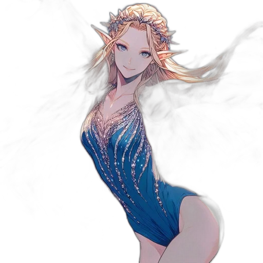 dress, crown, dragon, fantasy art, concept art, pixel art, anime, blue transparent PNG cut-out