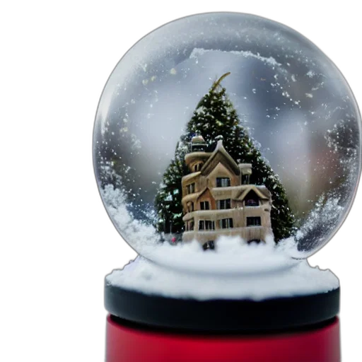 photorealistic, 3d render, snow, globe transparent PNG cut-out