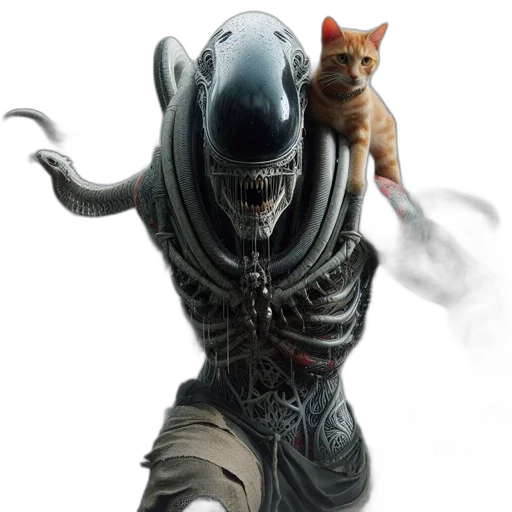 creature, animal, robot, concept art, fantasy art, outer space, ominous, figure transparent PNG cut-out