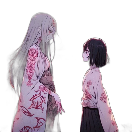 dress, creature, concept art, anime, fantasy art, watercolor, fog, fire transparent PNG cut-out