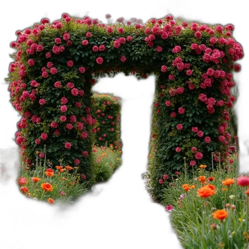 flower, crown, furniture, tree, photorealistic, 3d render, pixel art, walls transparent PNG cut-out