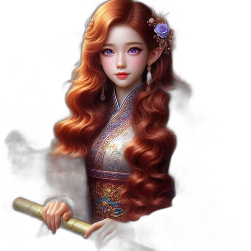 staff, crown, dress, jewelry, fantasy art, photorealistic, concept art, oil painting transparent PNG cut-out