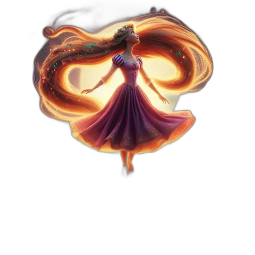 dragon, dress, staff, hair, fantasy art, concept art, pixel art, comic book art transparent PNG cut-out