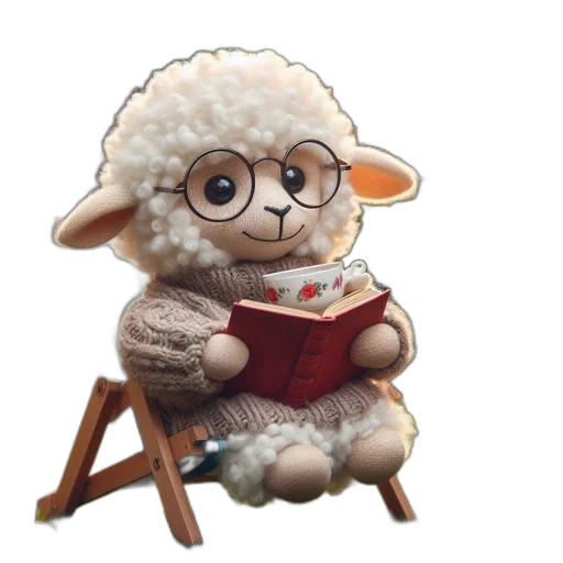food, 3d render, pixel art, fantasy art, concept art, plush, toy, sheep transparent PNG cut-out