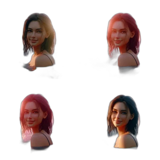 face, mask, crown, hair, 3d render, photorealistic, pixel art, concept art transparent PNG cut-out