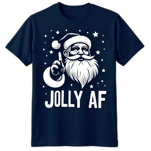 graphic, t-shirt, stylized, illustration, santa, claus, front, depicted transparent PNG cut-out